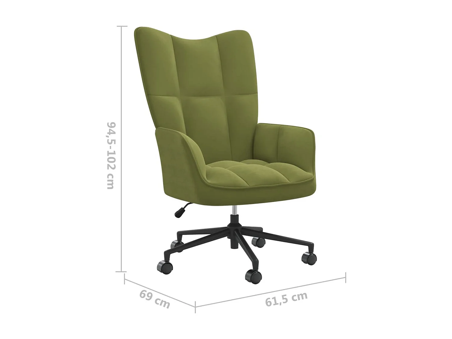 Chaise de relaxation Vert clair Velours 6