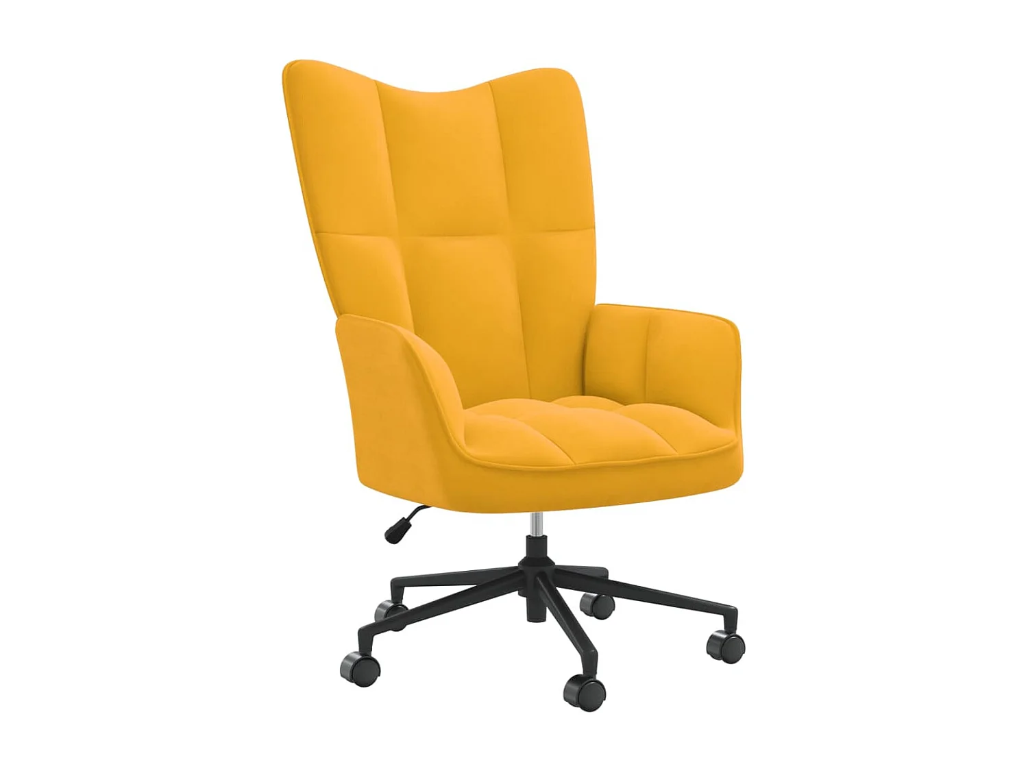 Chaise de relaxation Jaune moutarde Velours 4