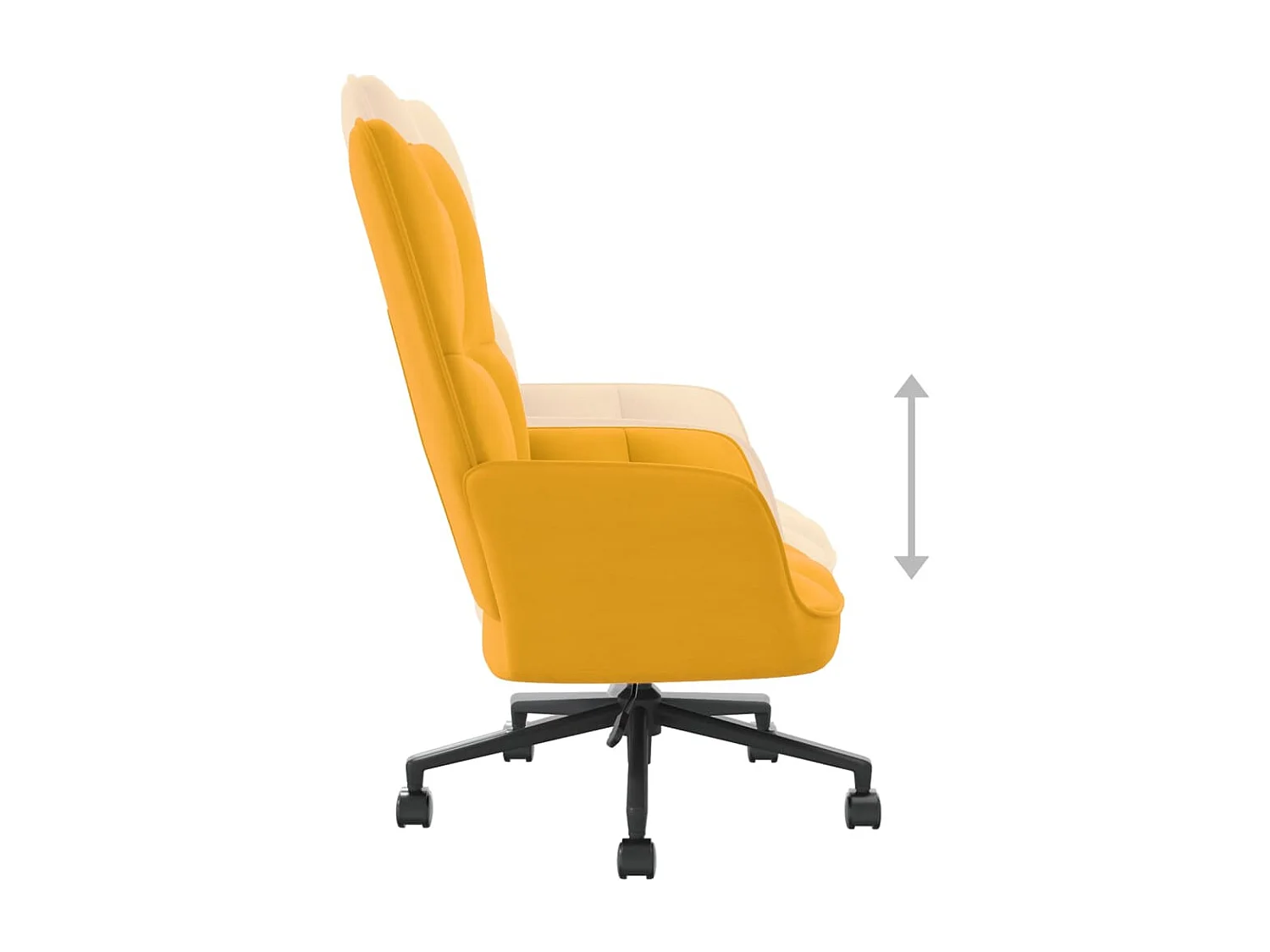 Chaise de relaxation Jaune moutarde Velours 4