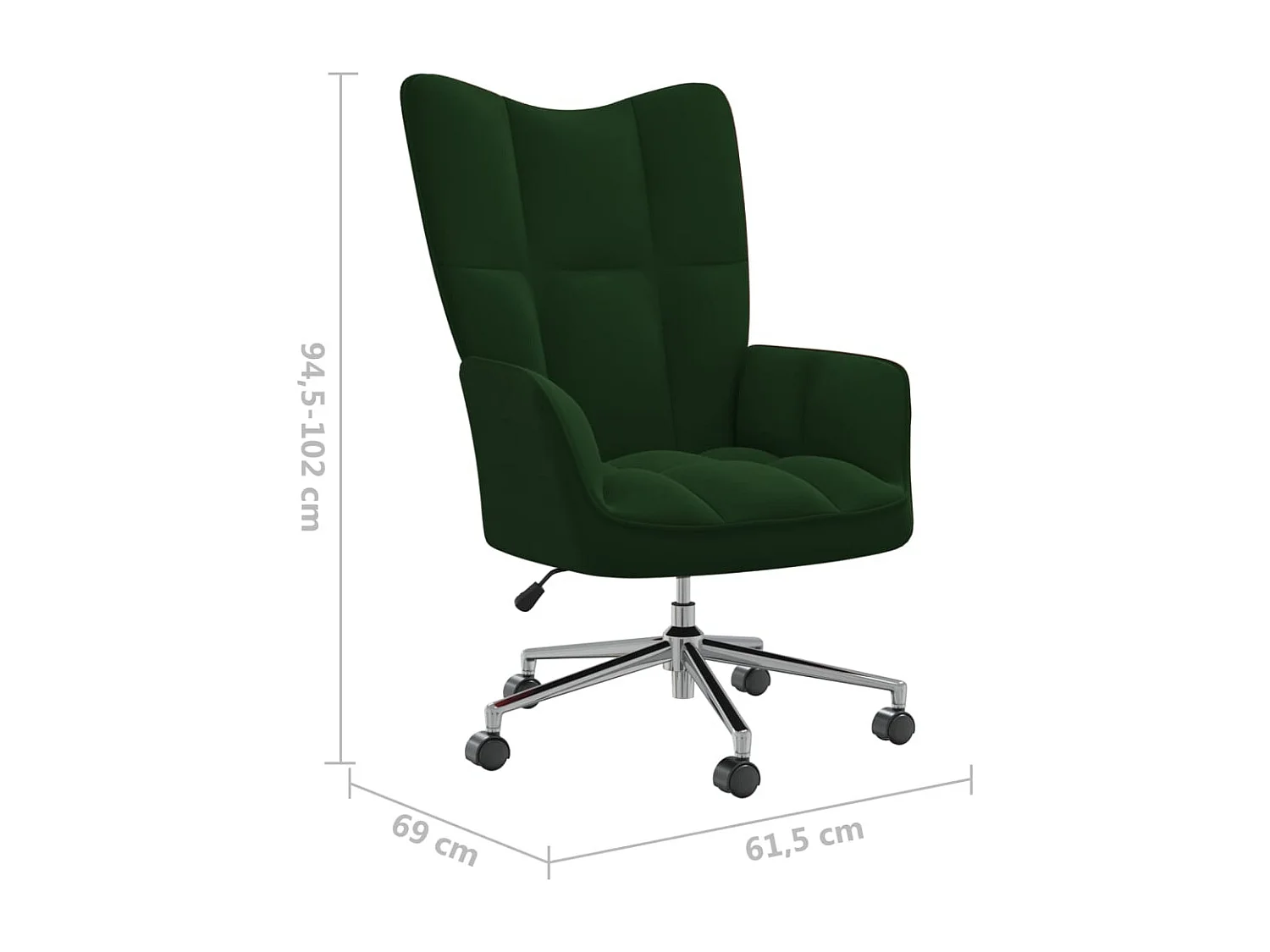 Chaise de relaxation Vert foncé Velours 2