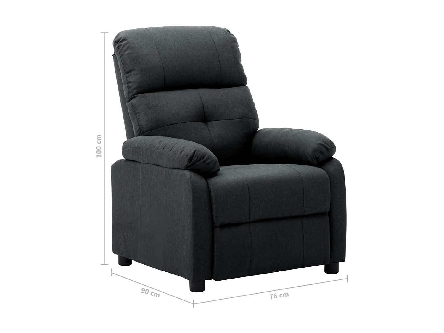 Fauteuil inclinable Gris foncé Tissu 7
