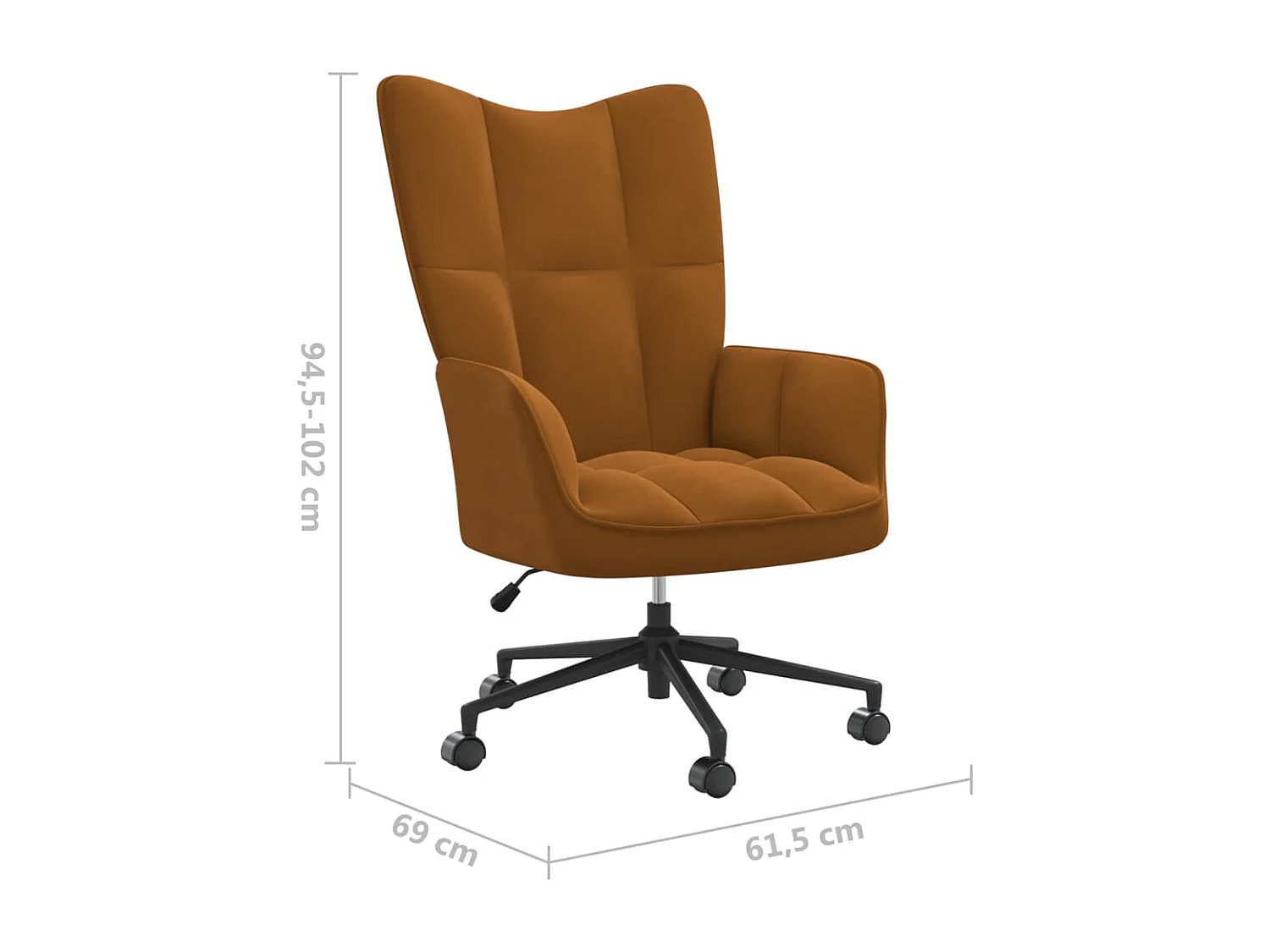 Chaise de relaxation Marron Velours 7