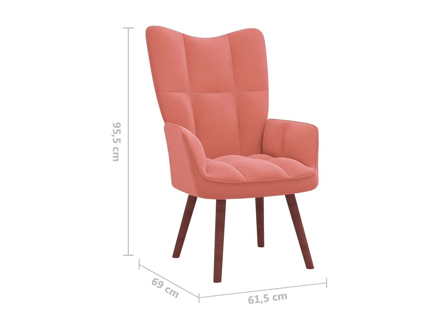 Chaise de relaxation Rose Velours 13