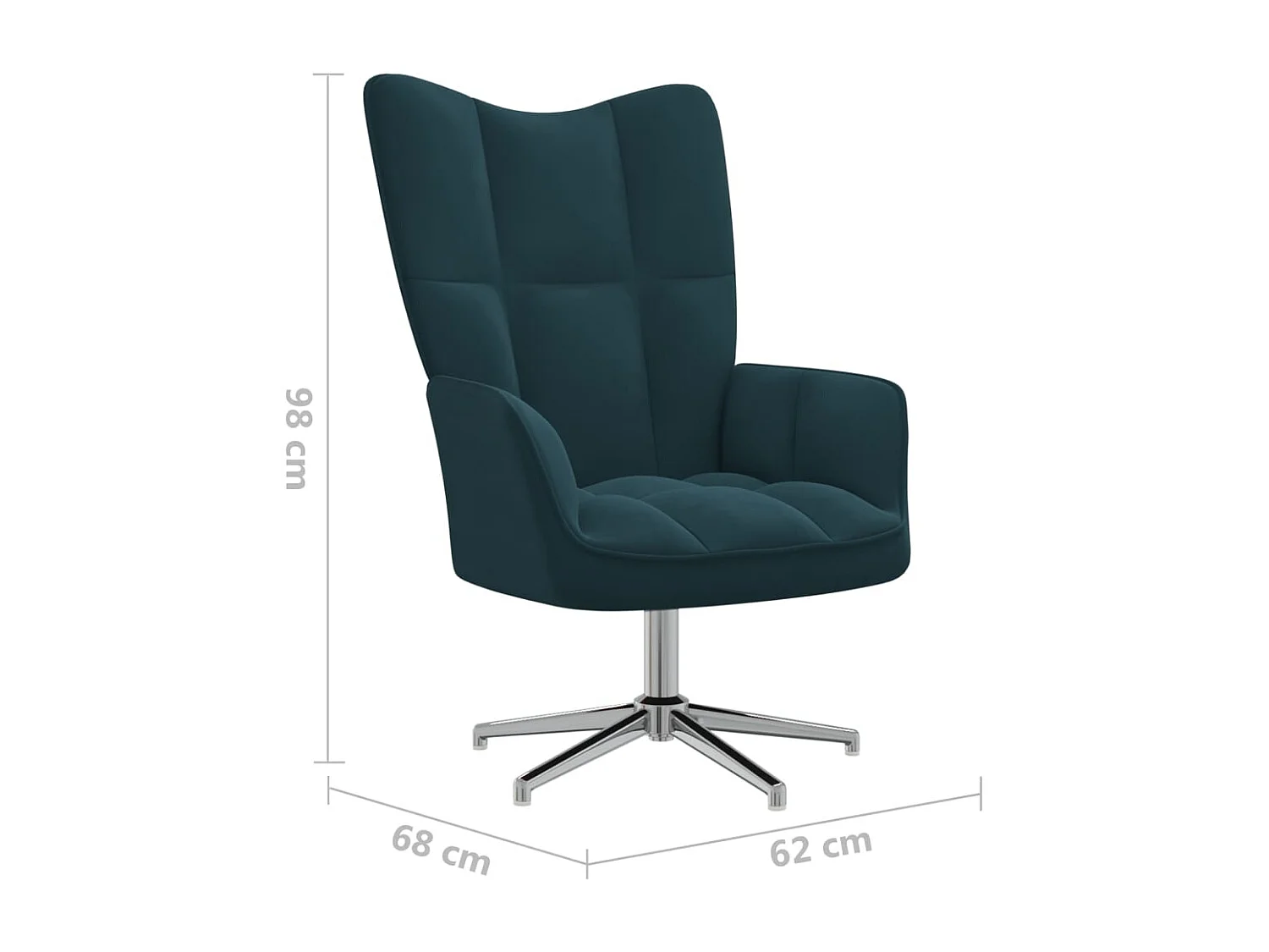 Chaise de relaxation Bleu Velours 6