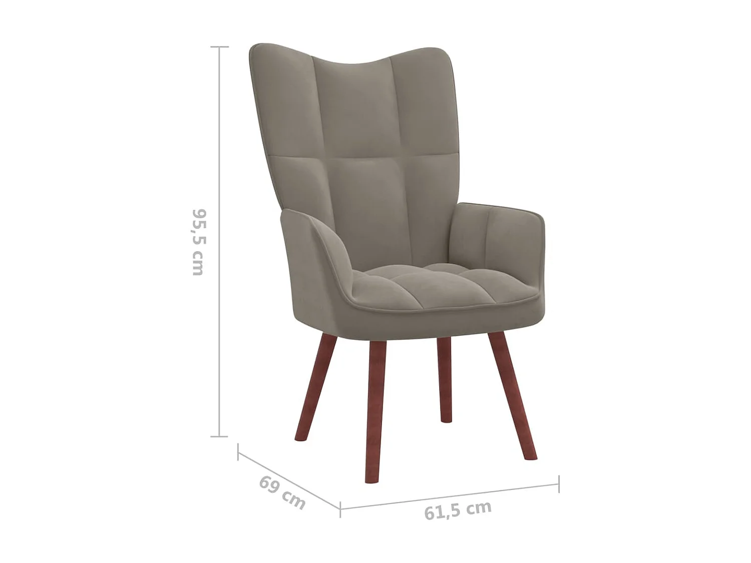 Chaise de relaxation Gris clair Velours