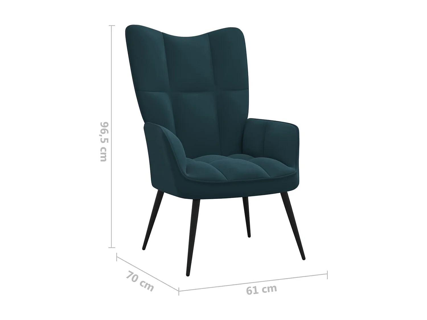 Chaise de relaxation Bleu Velours 14