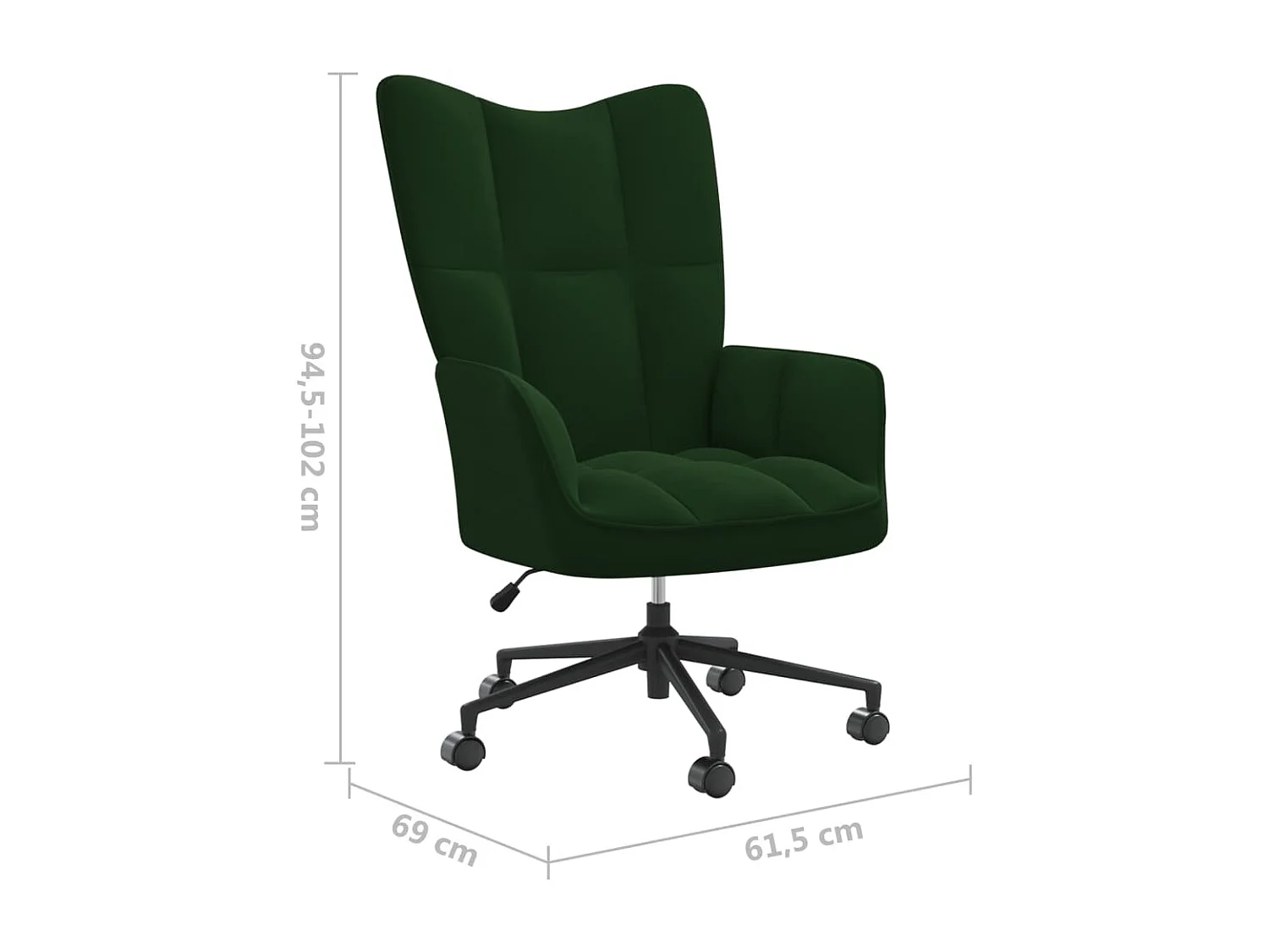 Chaise de relaxation Vert foncé Velours 4