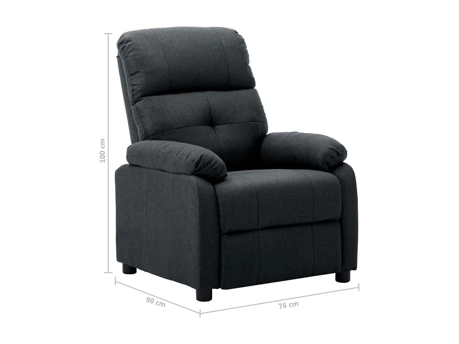 Fauteuil inclinable électrique Gris foncé Tissu 3