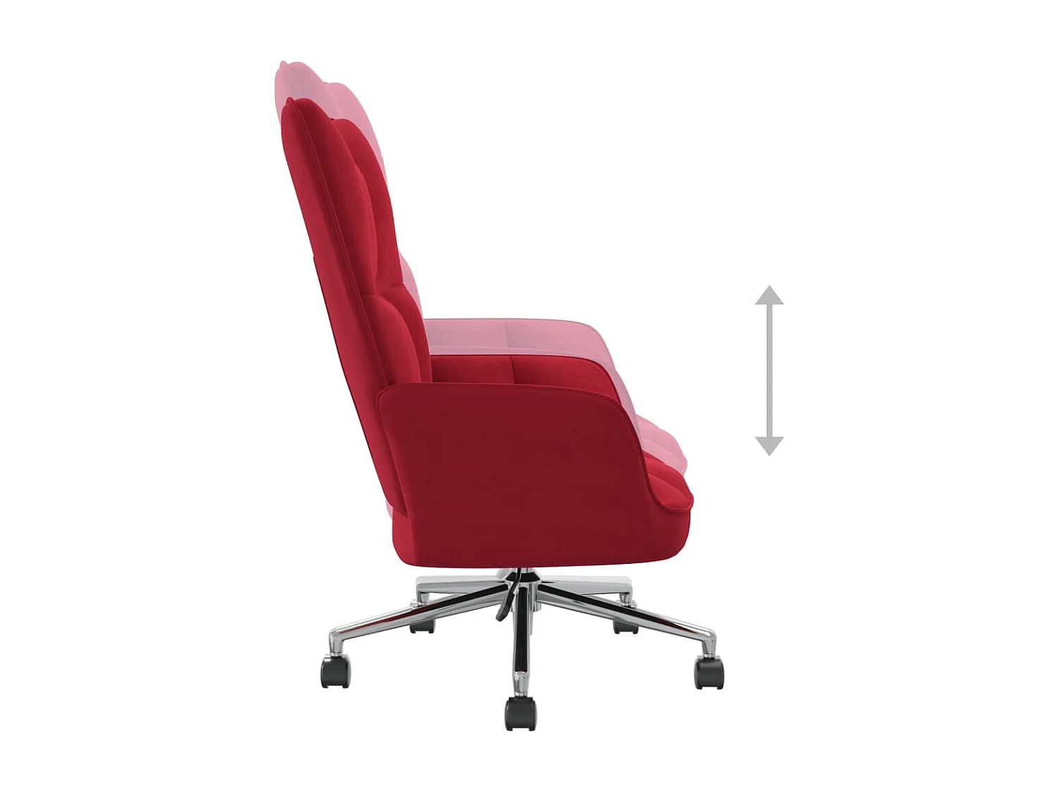 Chaise de relaxation Rouge bordeaux Velours 5