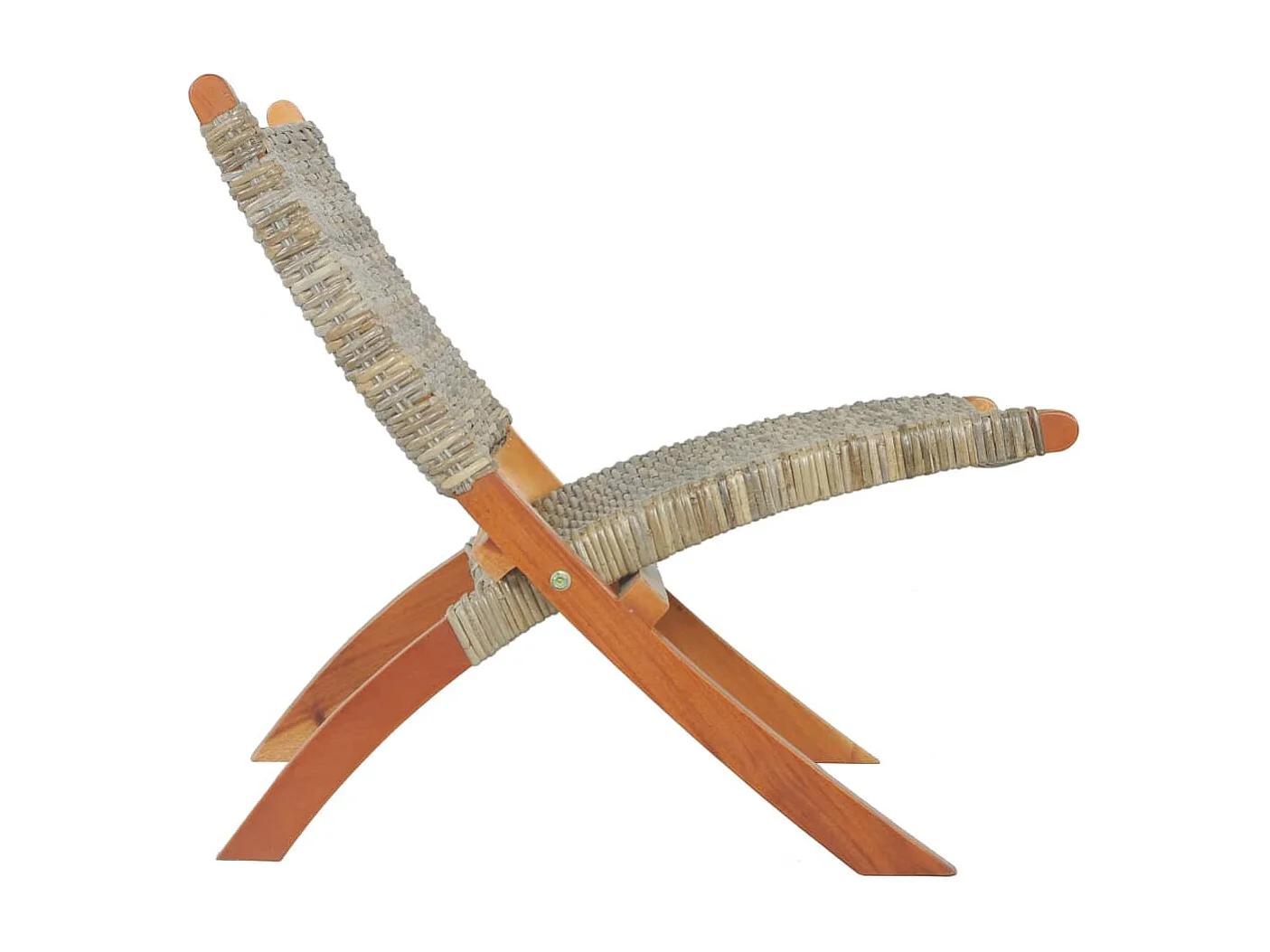 Chaise de relaxation Rotin naturel kubu et bois d'acajou