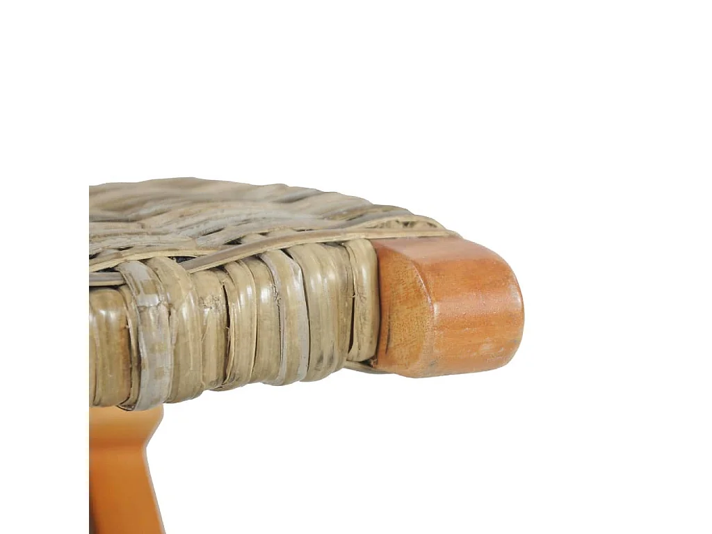 Chaise de relaxation Rotin naturel kubu et bois d'acajou
