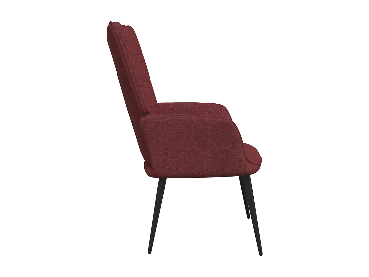 Chaise de relaxation tabouret 62x68,5x96 Rouge bordeaux Tissu 4