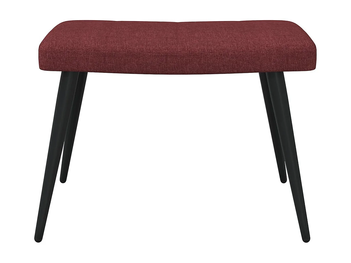 Chaise de relaxation tabouret 62x68,5x96 Rouge bordeaux Tissu 4
