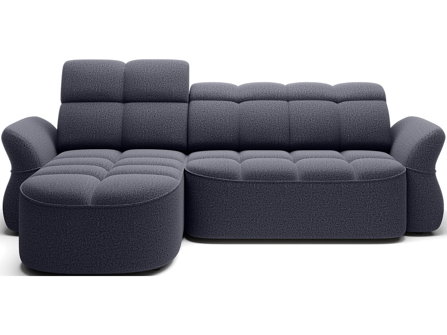 Canapé d’angle 4 place tissu CENTURY 301cm – Convertible et coffre-Bleu charrette-angle gauche