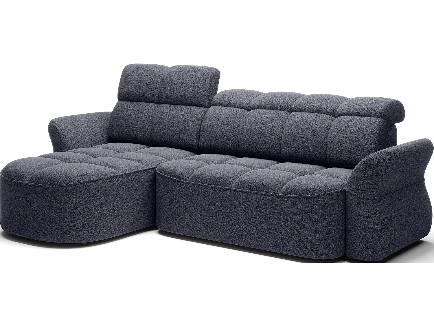 Canapé d’angle 4 place tissu CENTURY 301cm – Convertible et coffre-Bleu charrette-angle gauche