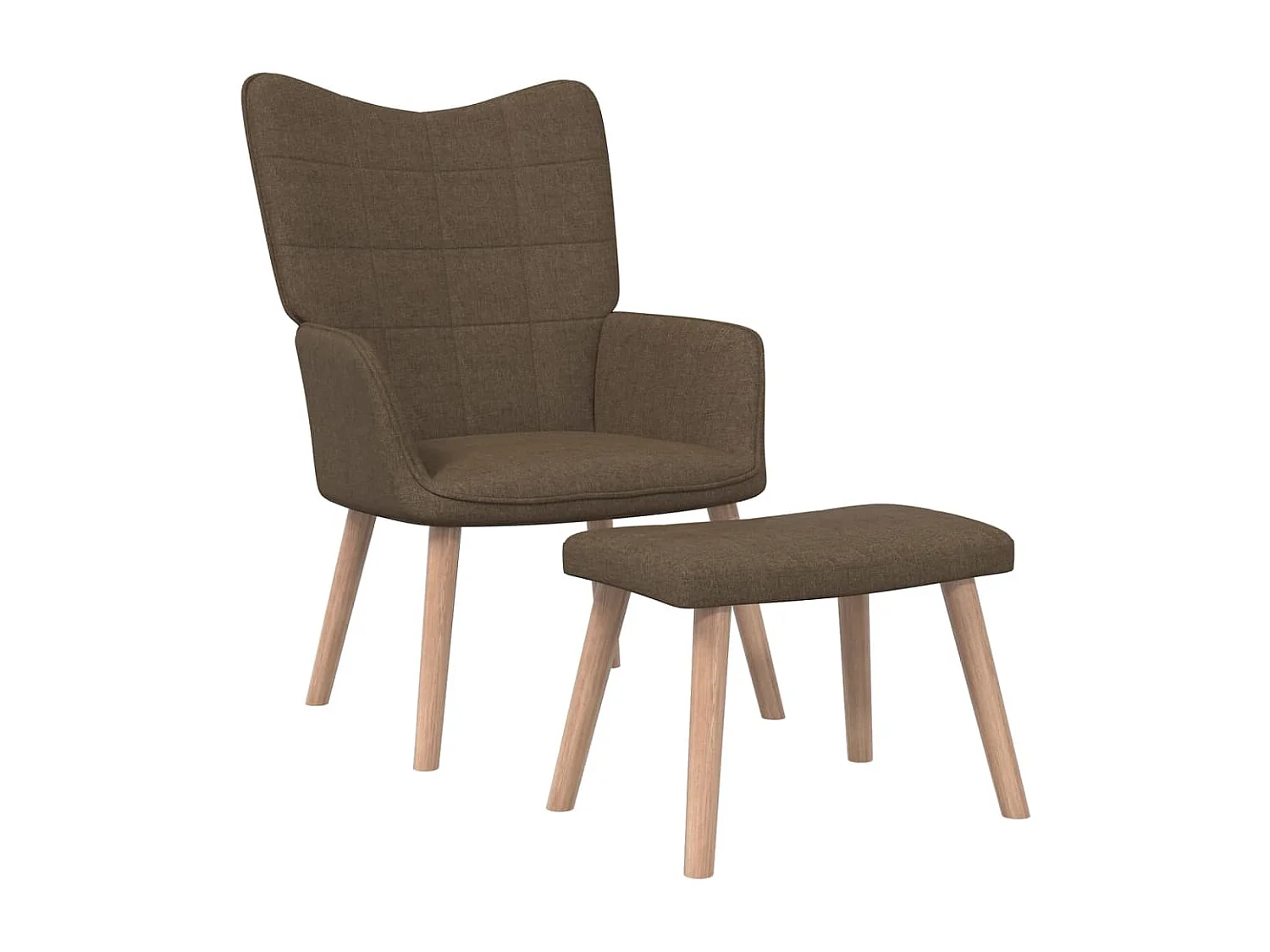 Chaise de relaxation et tabouret 62x68,5x96 Marron Tissu 3