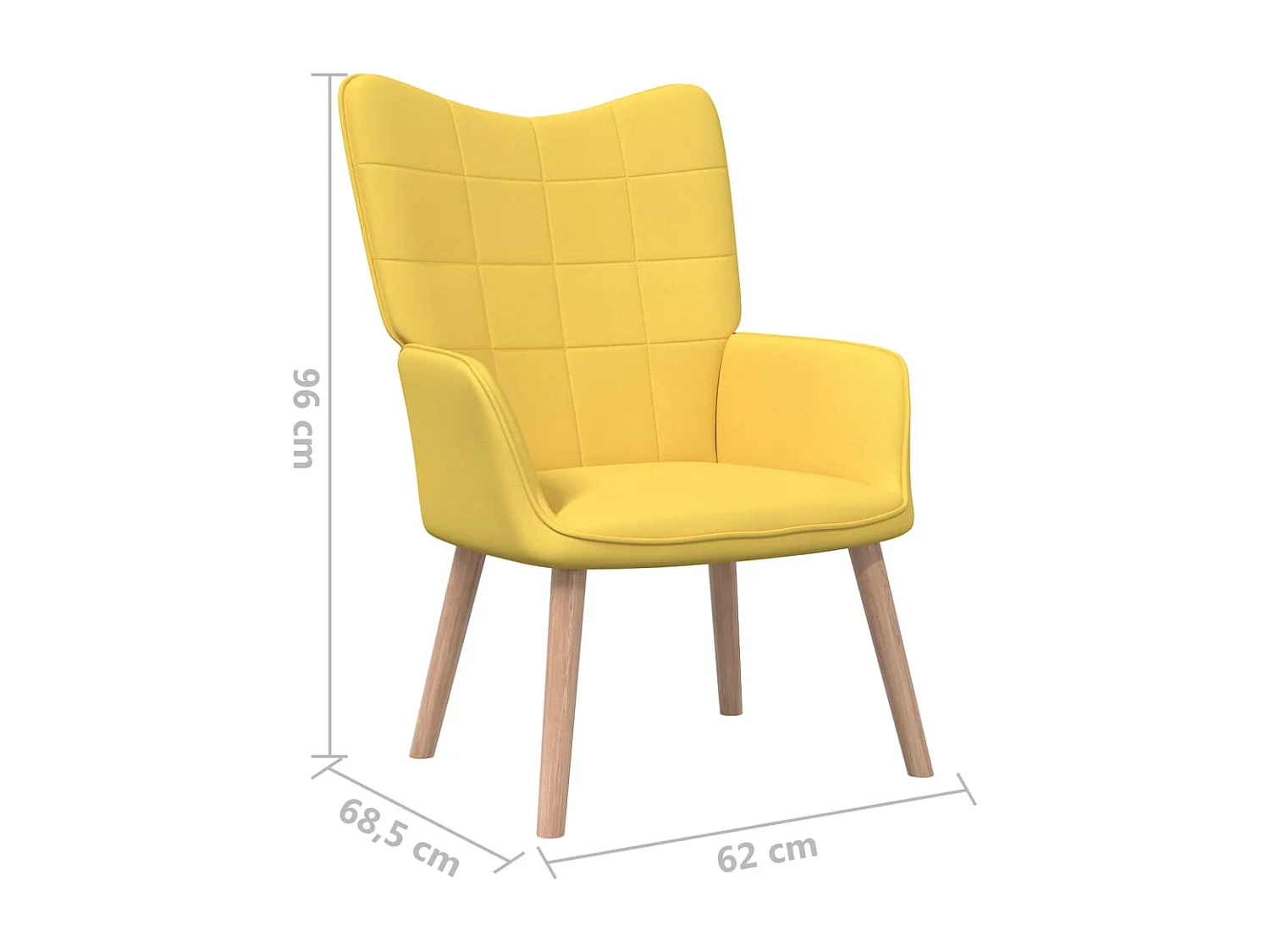 Chaise de relaxation 62x68,5x96 Jaune moutarde Tissu