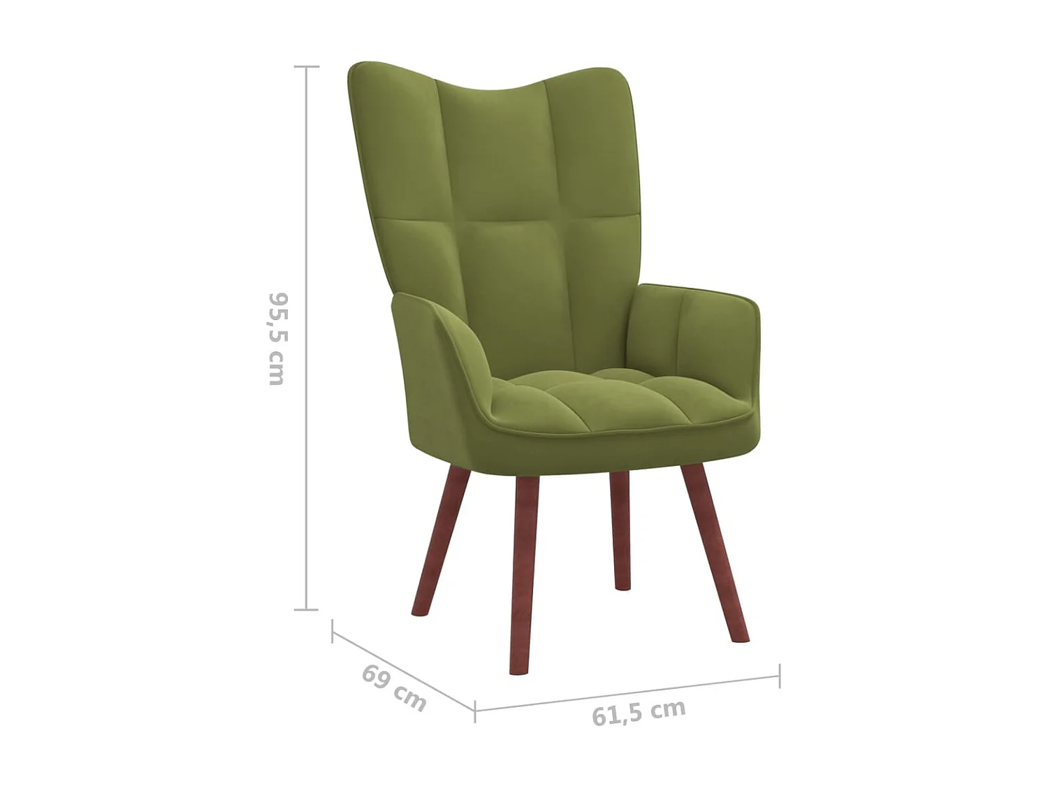 Chaise de relaxation Vert clair Velours 10