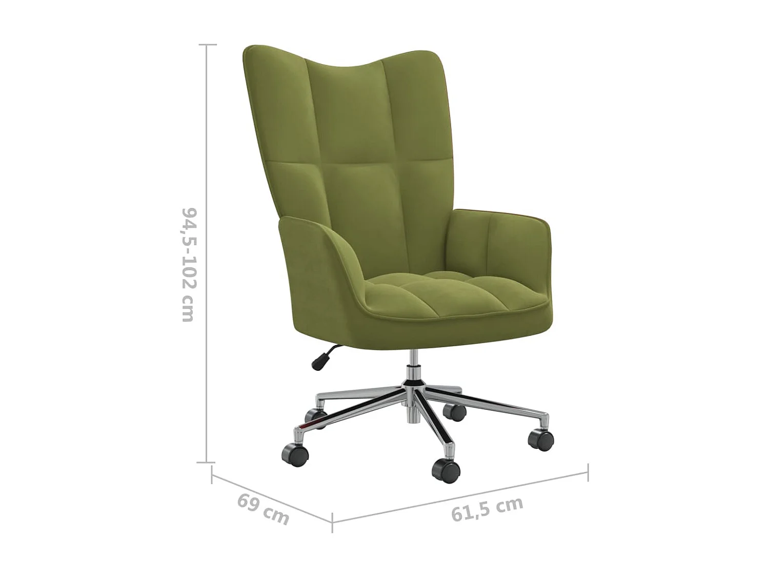 Chaise de relaxation Vert clair Velours 4