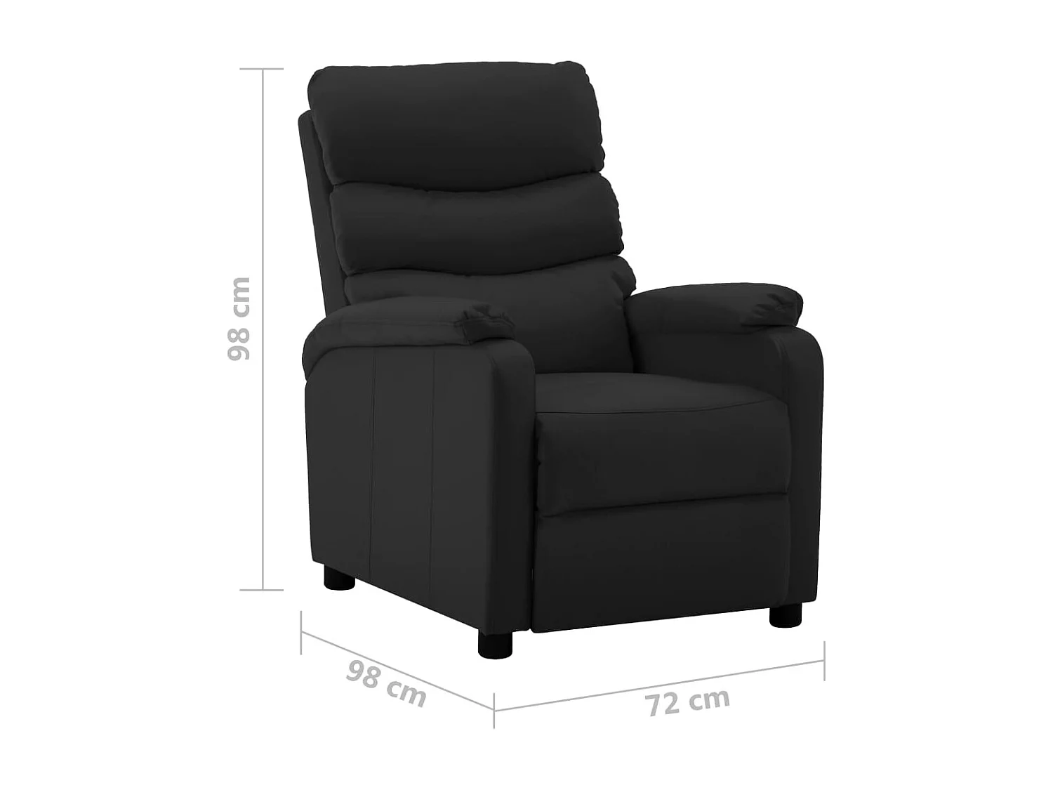 Fauteuil inclinable électrique Noir Similicuir 4
