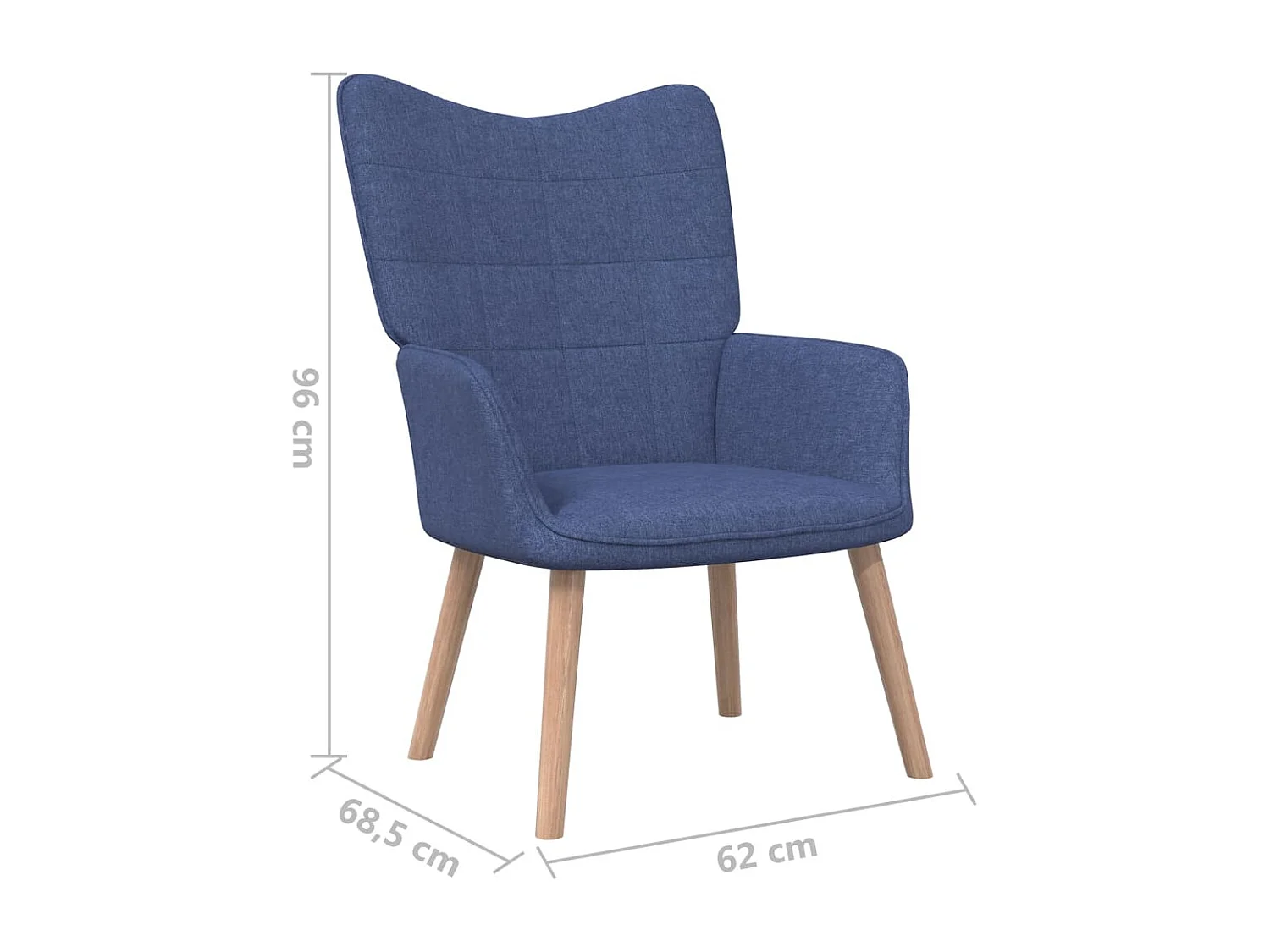 Chaise de relaxation 62x68,5x96 Bleu Tissu 3