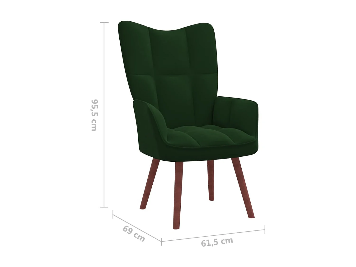 Chaise de relaxation Vert foncé Velours 10