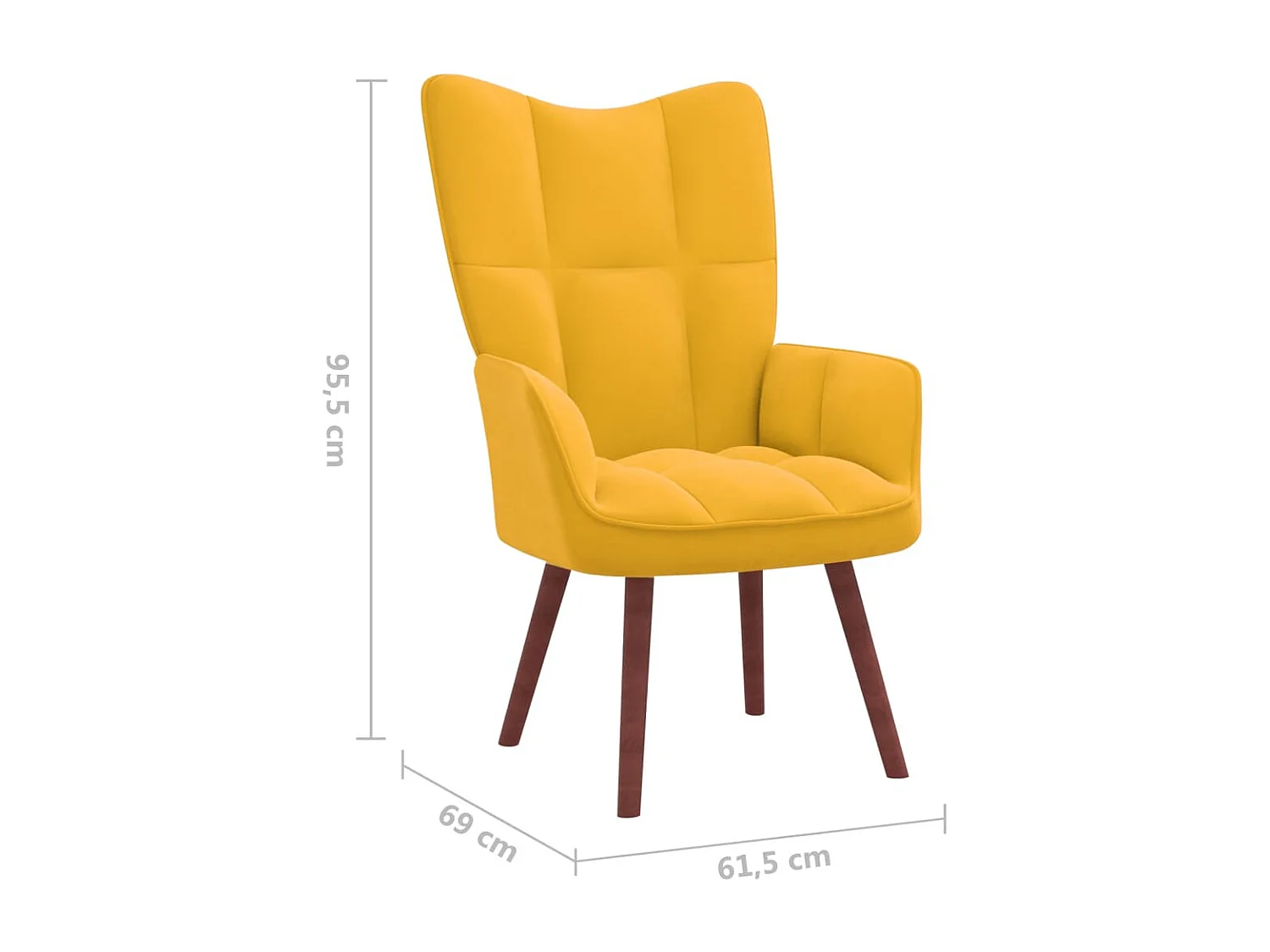 Chaise de relaxation Jaune moutarde Velours 11