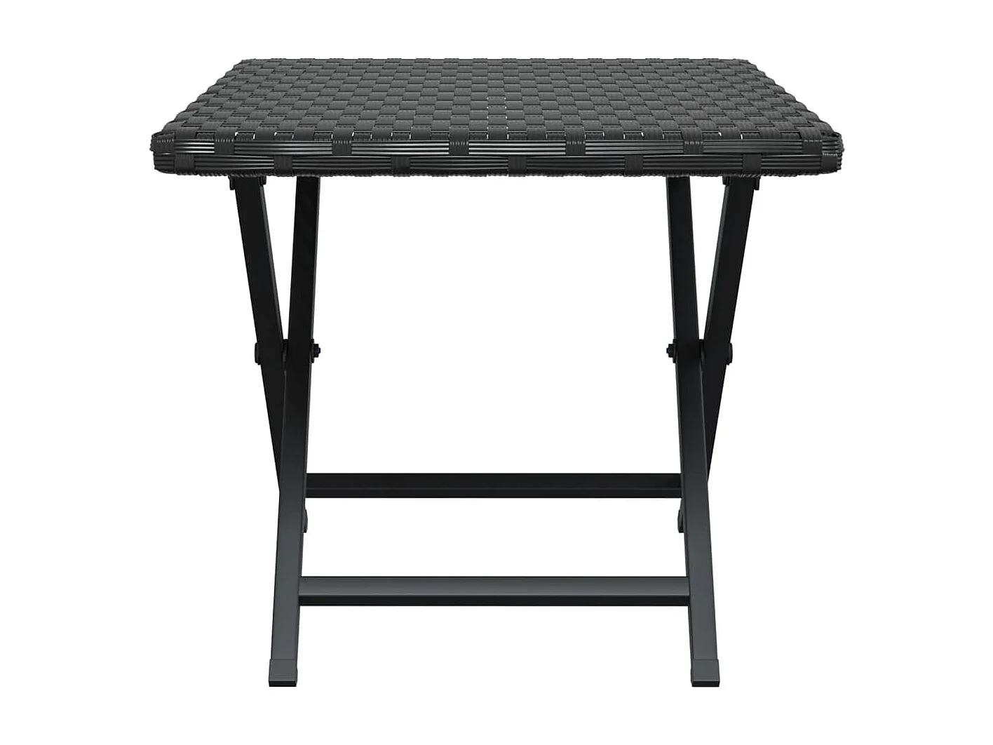 Table pliable noir 45x35x32 résine tressée