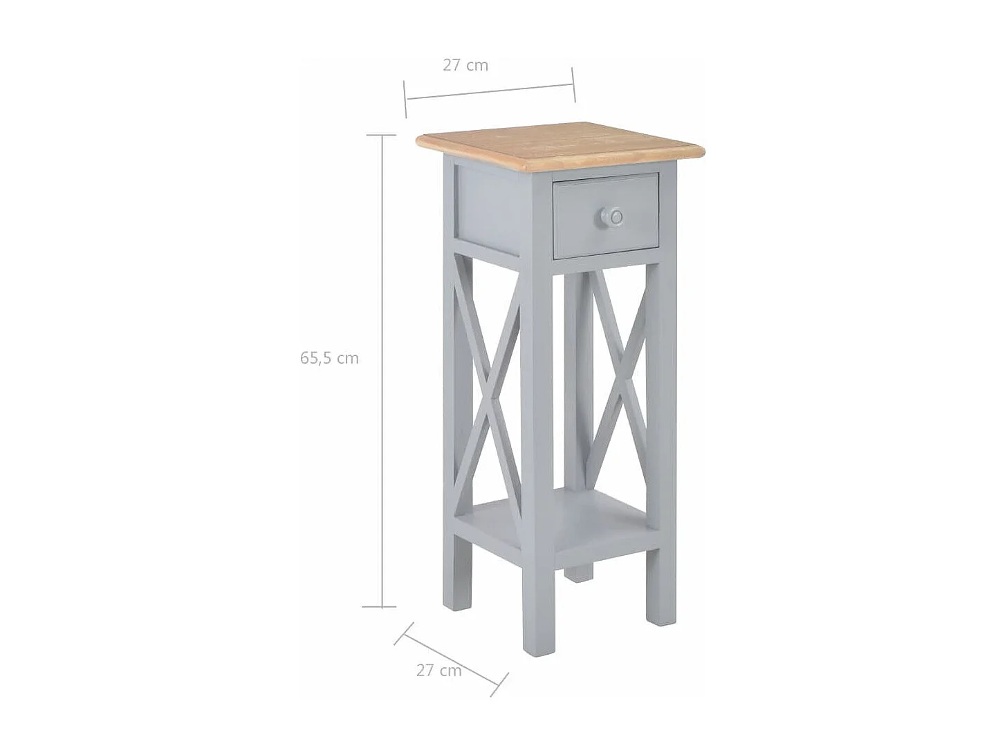 Table d'appoint Gris 27 x 27x65,5 Bois
