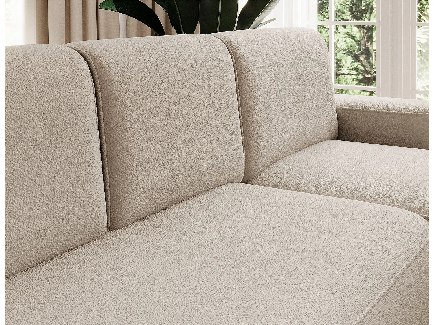 Canapé d’angle convertible tissu ARTUMO – Confort et élégance-Beige-angle droit