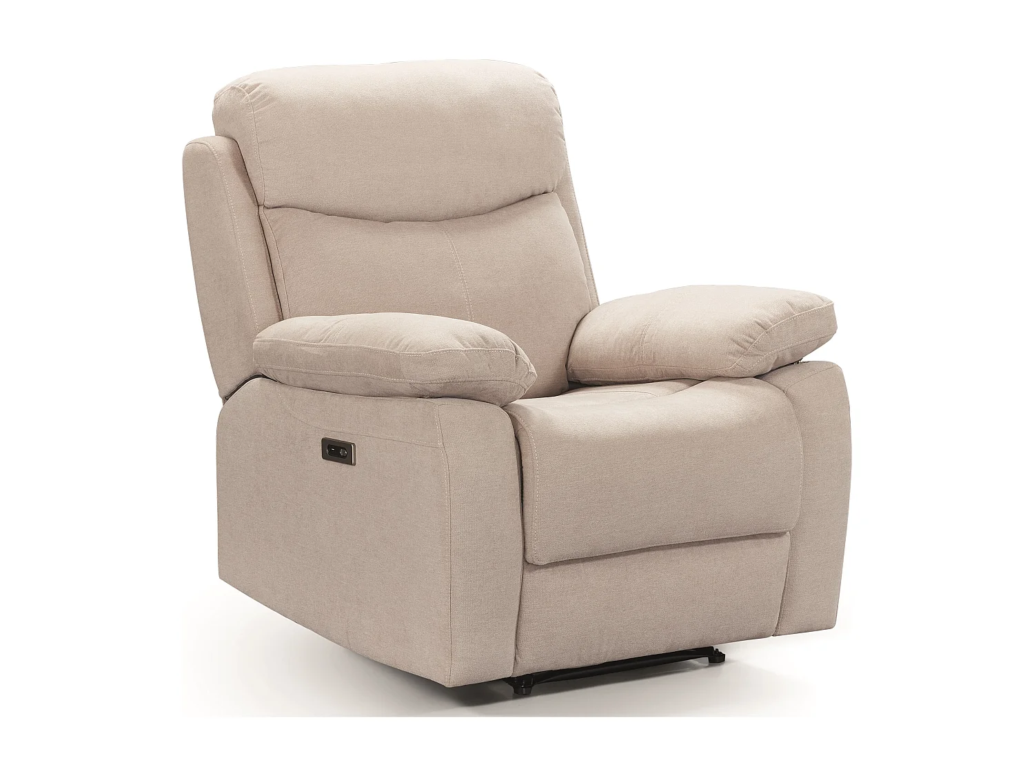 Canapé de relaxation en tissu Kota-Beige clair-1 place manuel