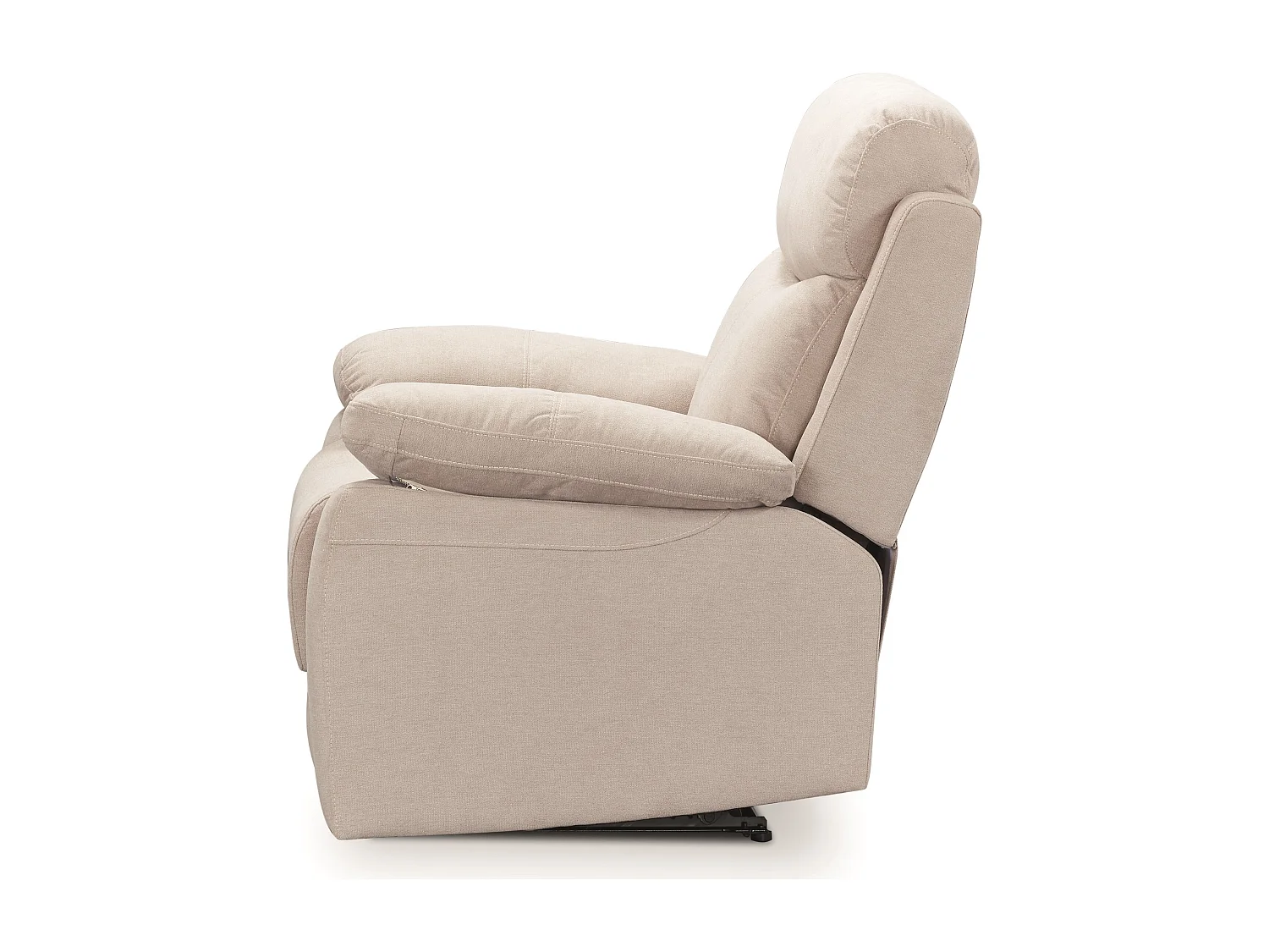 Canapé de relaxation en tissu Kota-Beige clair-1 place manuel