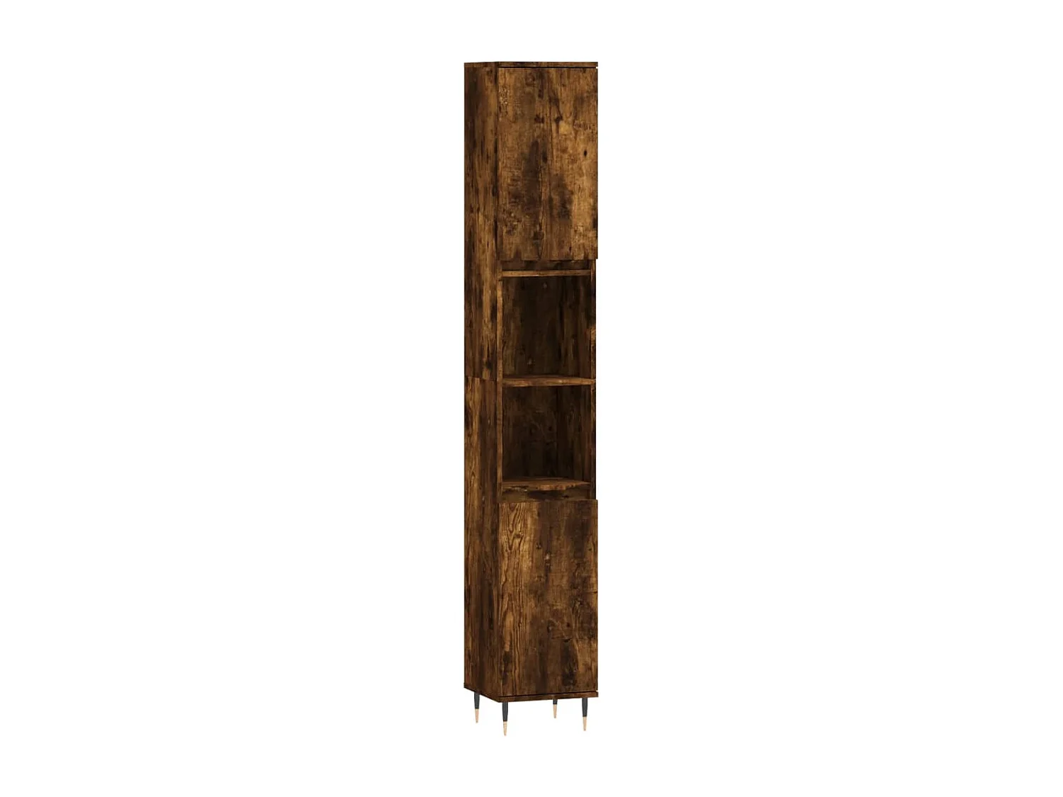 Armoire de bain chêne fumé 30x30x190 bois d'ingénierie
