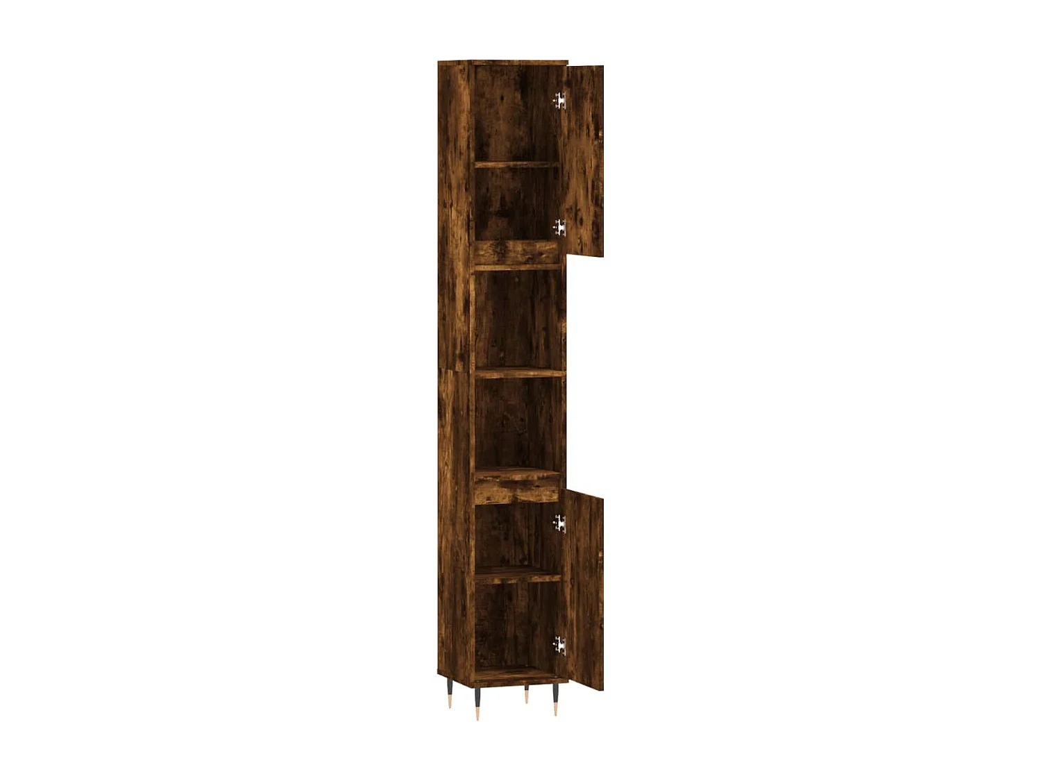 Armoire de bain chêne fumé 30x30x190 bois d'ingénierie