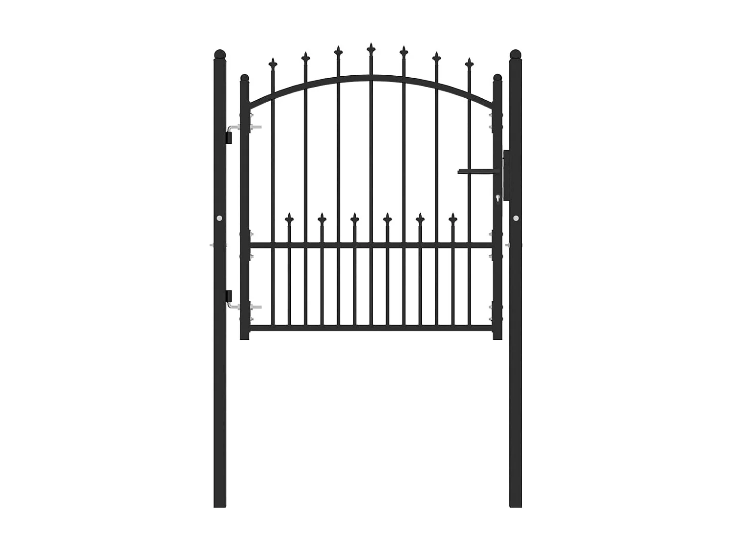 Portail de clôture avec pointe Acier 100x100 Noir 2