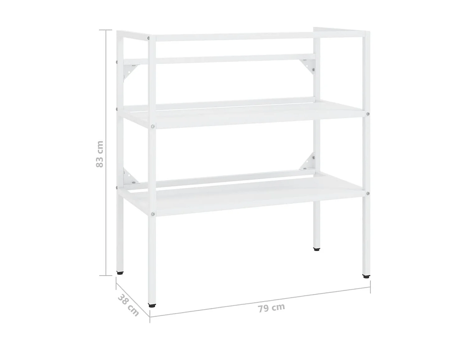 Cadre de lavabo de salle de bain Blanc 79x38x83 Fer
