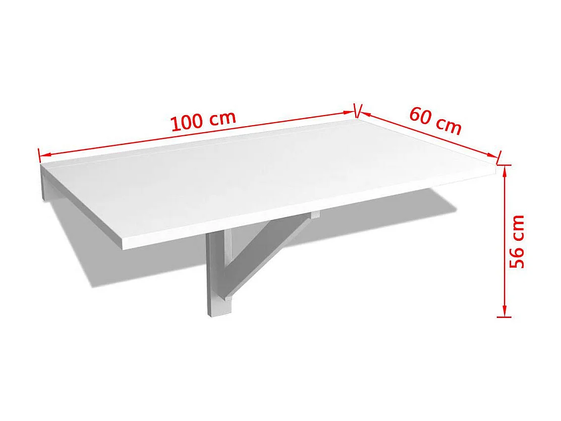 Table murale rabattable 100x60 Blanc