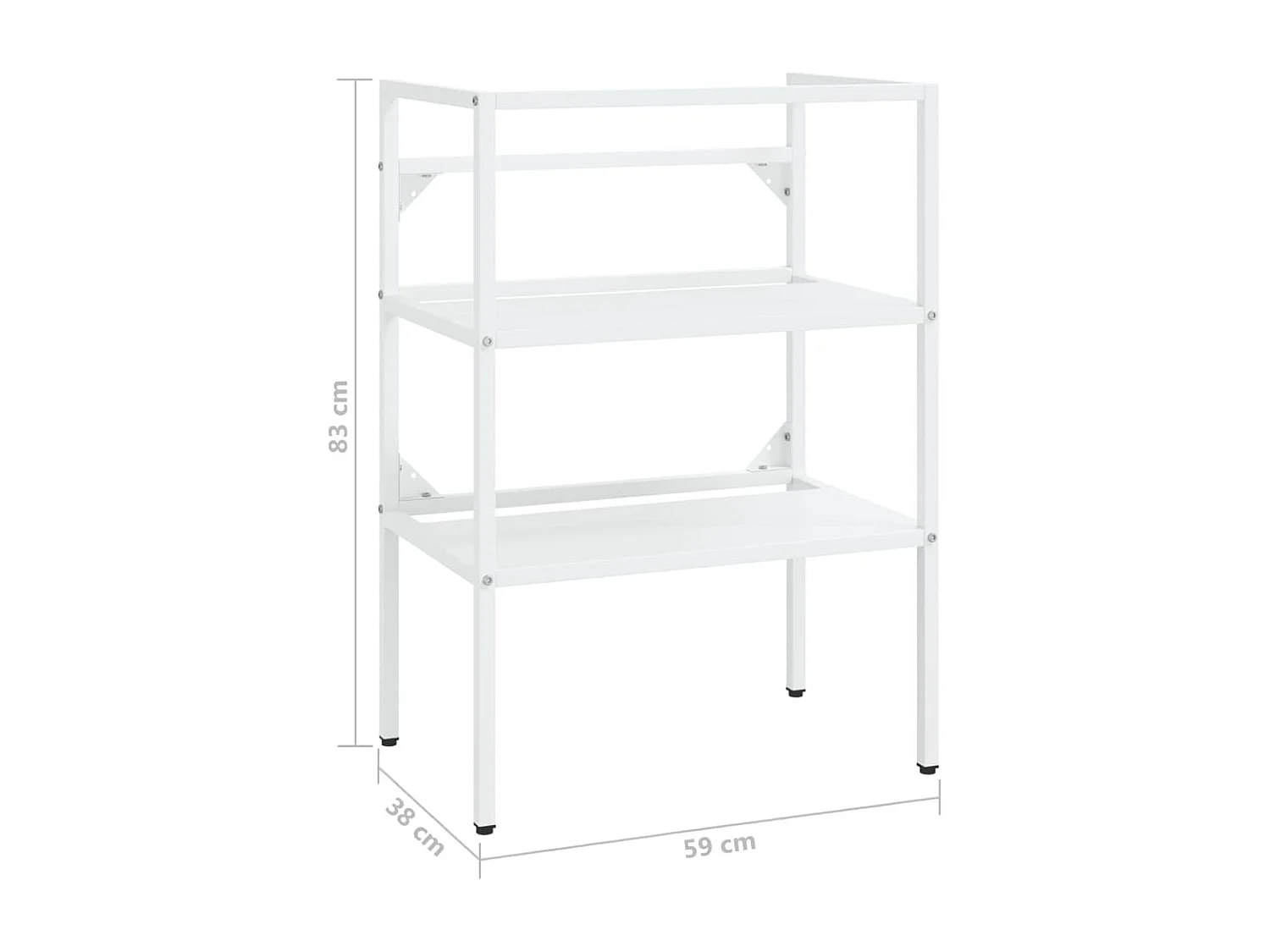 Cadre de lavabo de salle de bain Blanc 59x38x83 Fer