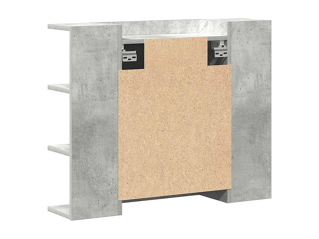 Armoire à miroir de bain Gris béton 80x20,5x64