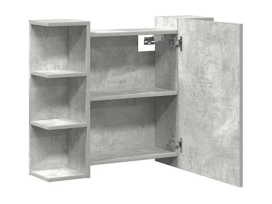 Armoire à miroir de bain Gris béton 80x20,5x64