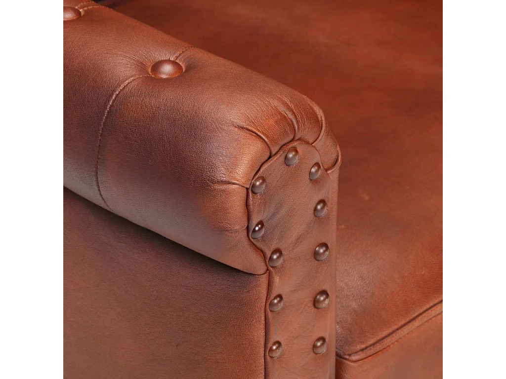 Fauteuil Marron Cuir de chèvre véritable