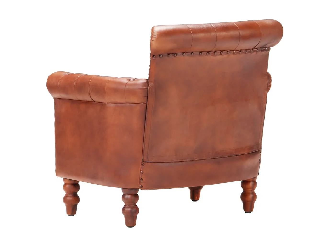 Fauteuil Marron Cuir de chèvre véritable