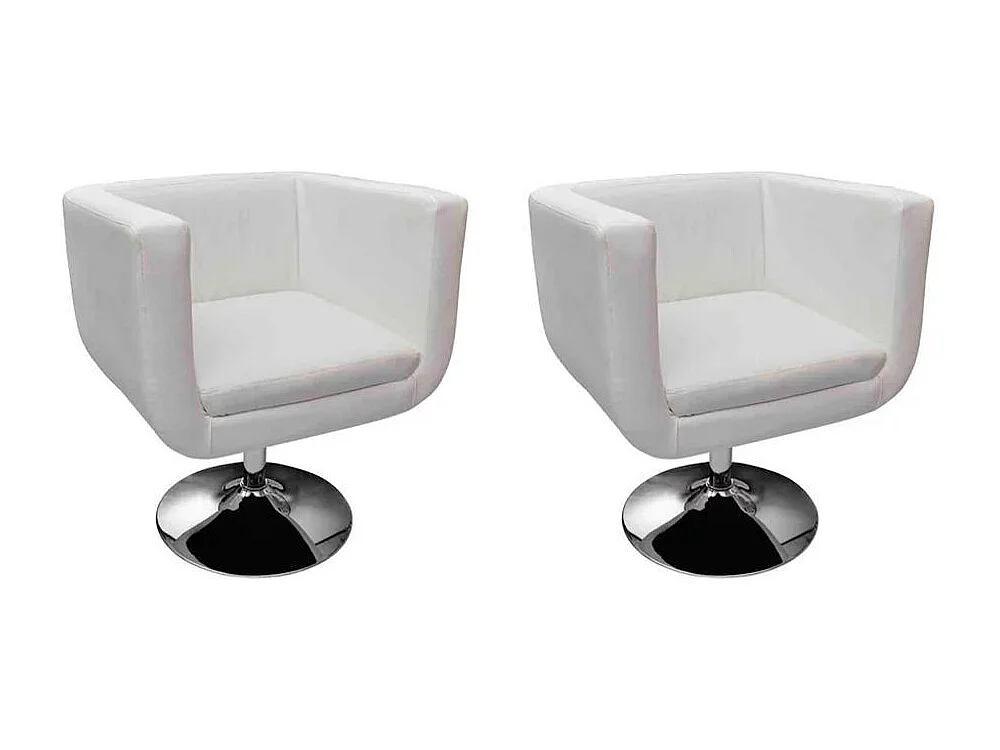 Chaise de bar 2 pc Blanc Similicuir