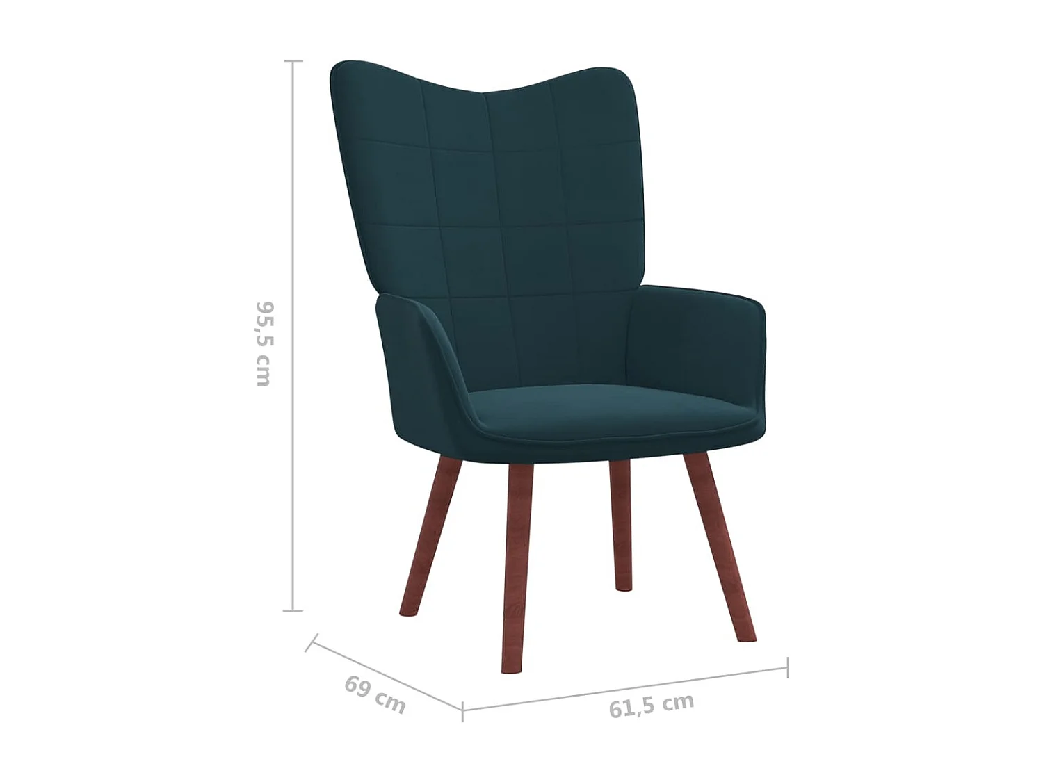 Fauteuil bergère Bleu Velours