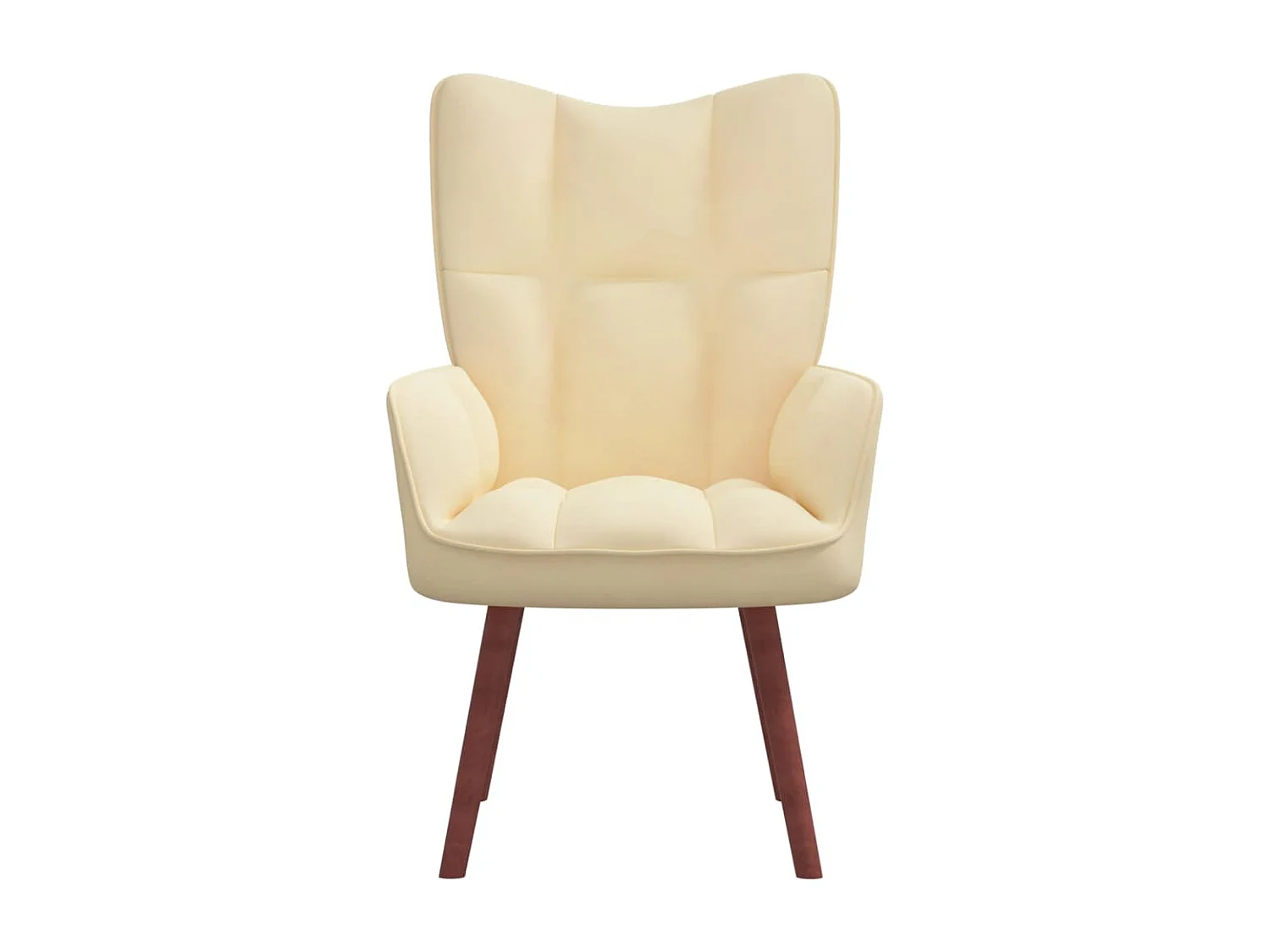 Fauteuil bergère Blanc crème Velours