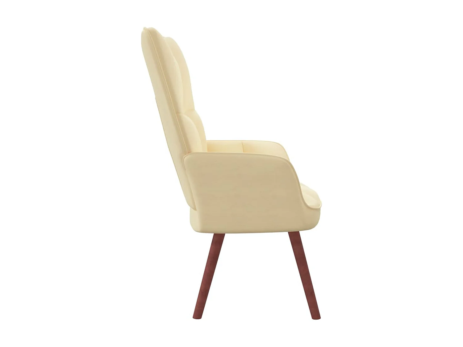 Fauteuil bergère Blanc crème Velours
