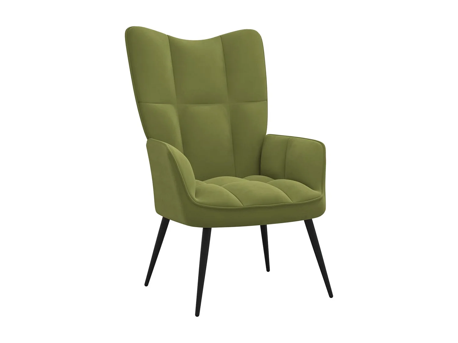 Fauteuil bergère Vert clair Velours