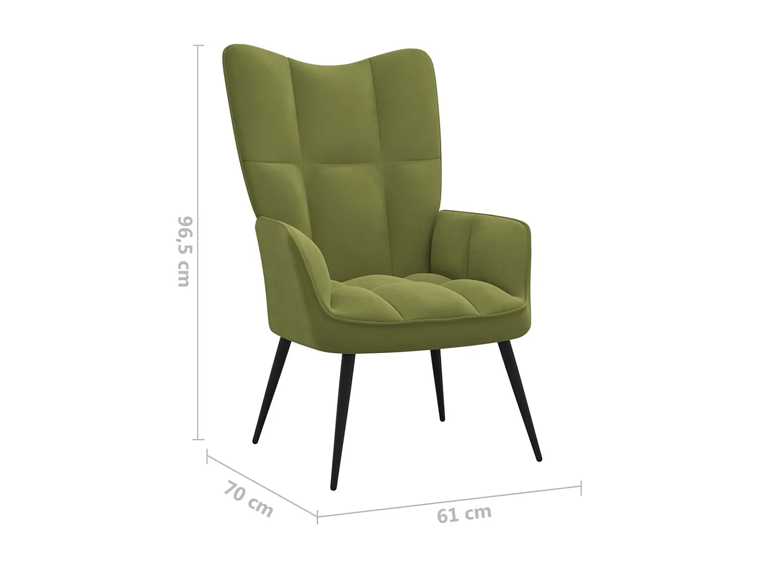 Fauteuil bergère Vert clair Velours