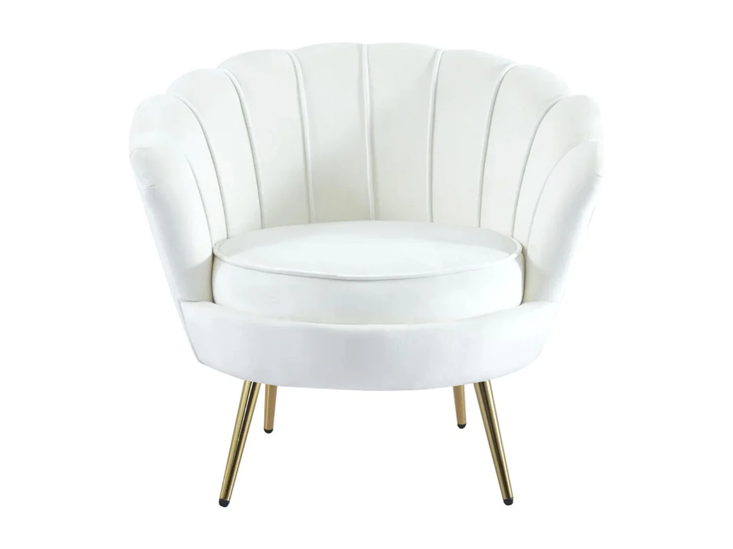 Fauteuil moderne velours et pied métal doré Pétal-Rose clair