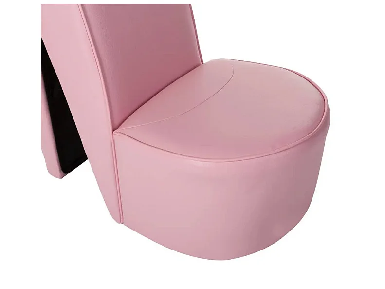 Fauteuil simili cuir rose Fahionly